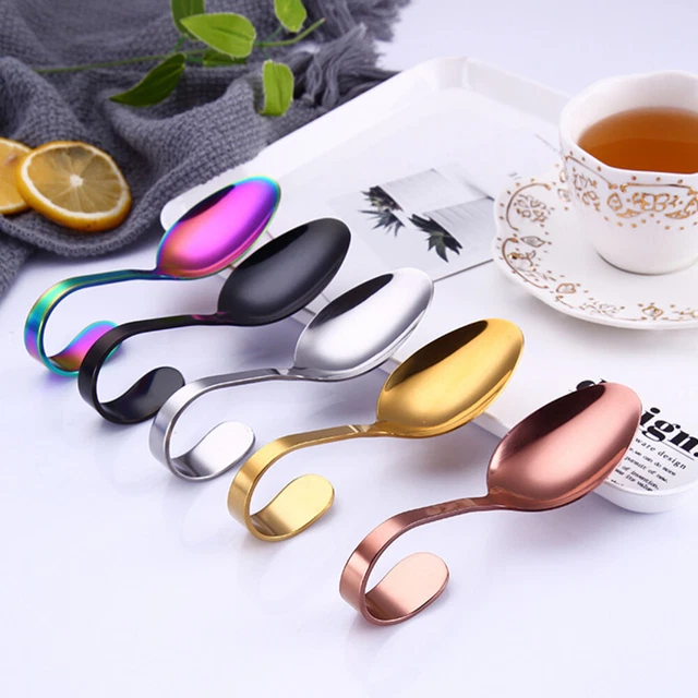 12 Cucchiai da caffè Acciaio inossidabile cucchiaini da tè Rosso magico Set mini cucchiaio per torta Dessert Espresso Demitasse Ice Cream