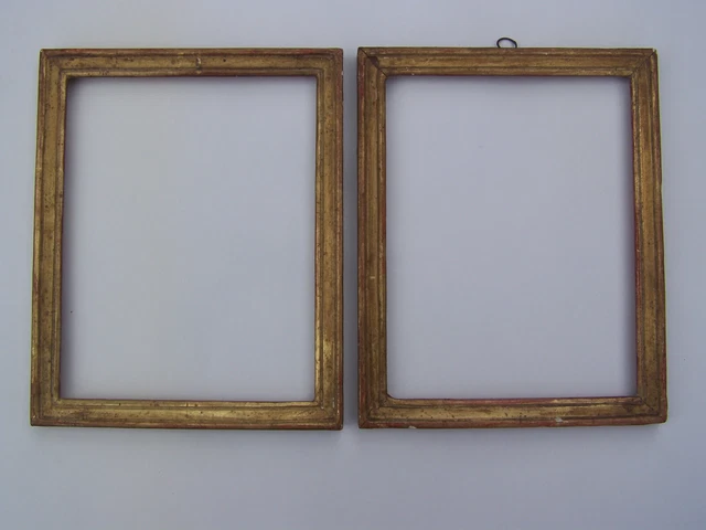 Paire De Cadres Baguette Bois Dore Moulure Louis Xvi (Dessin Gravure)