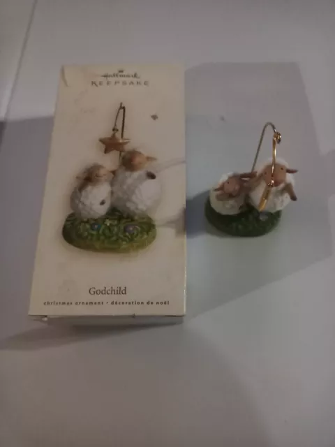 2007 Hallmark Keepsake Christmas Ornament Godchild Sheep Lamb