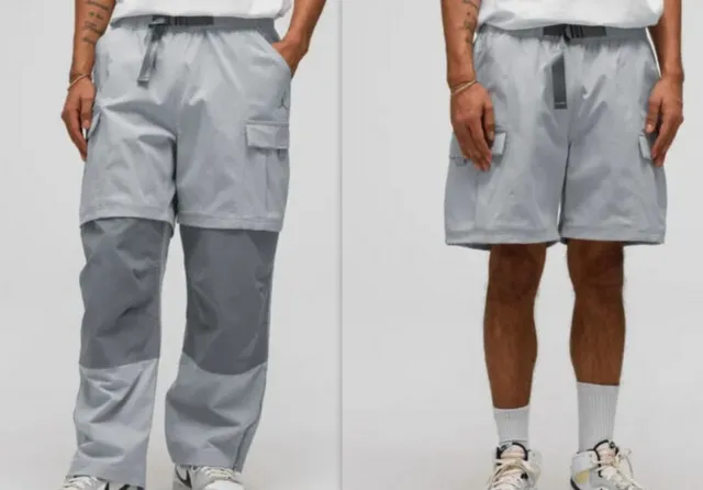 Air Jordan SoleFly Cargo Convertible Pants Shorts Gray Men's Sz L DV7517-077 New