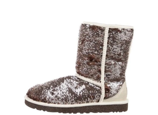 UGG Boots Reversible Gold Bronze Size 7 S/N 3353 Classic Short Sparkle Sequin UGG Boots Reversible Gold Bronze Size 7 S/N 3353 Classic Short Sparkle Sequin