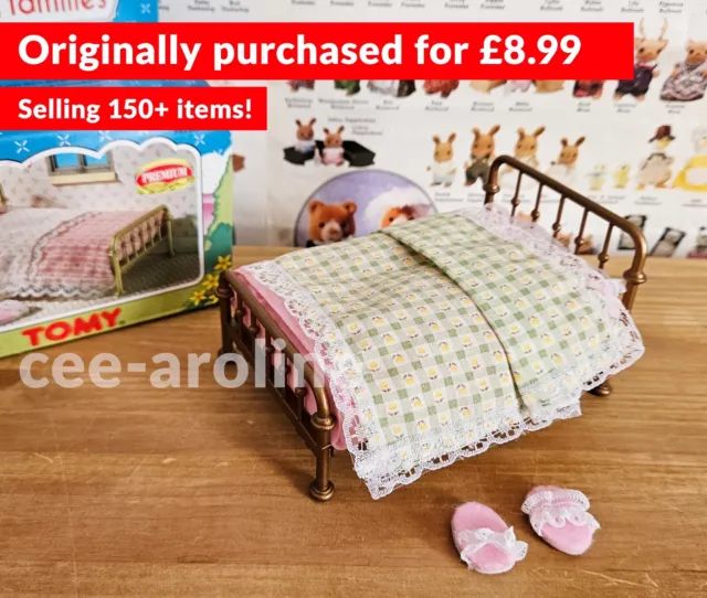 LUXURY SYLVANIAN FAMILIES, Dolls house Brass effect bed set. Great  condition++ £10.99 - PicClick UK