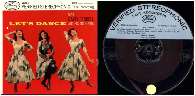 DAVID CARROLL Lets Dance MERCURY STEREO TWO TRACK for INLINE HEADS Reel To Reel