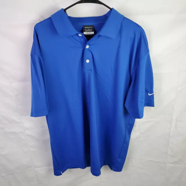 Nike Golf Dri Fit Tech Basic Polo Shirt Blue Short Sleeve 203690-493 Men's XL