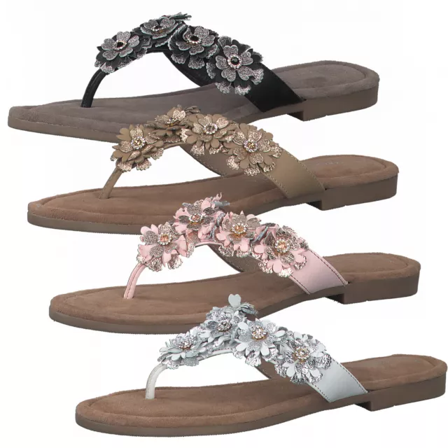 Marco Tozzi Femmes Tongs Mules Cuir à Fleurs 2-27111-28