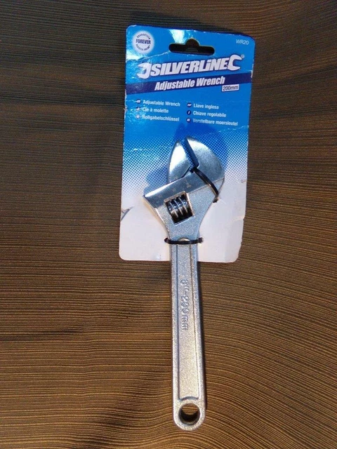 Silverline Adjustable Wrench Crescent Type 8" Forged Steel 200mm 7/8" Jaw NWT