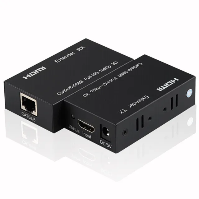 Extensor HDMI 60M RJ45 1080P adaptador de red HDMI por extensor LAN CAT5e CAT6 CAT6 h