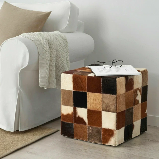 Cowhide on sale ottoman ikea