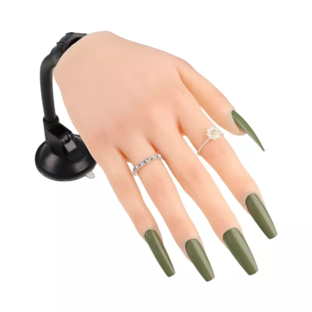 Weibliches Silikon Hand Modell mit Clip Mannequin Display für Nail Art Praxis 2