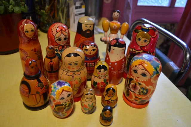 Lot de 5 poupées matriochka, matriochka souvenir soviétique