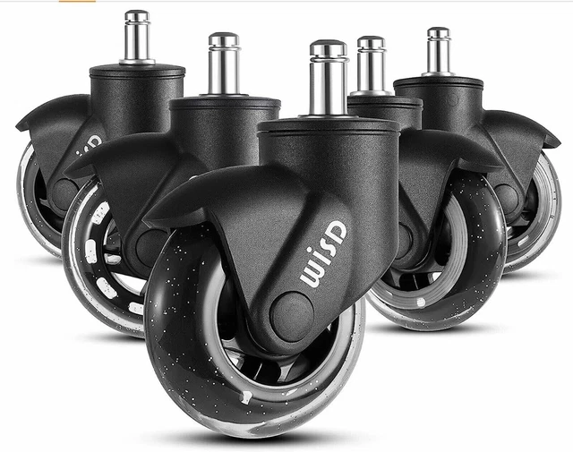 WISD OFFICE CHAIR Caster Wheels, Set of 5, 3 Inch, Universal Fit, £12.