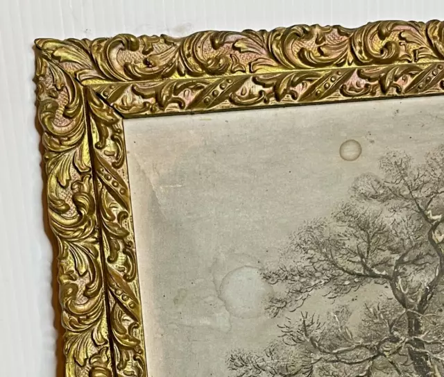 Antique 1800s Ornate Gold Gilt Gesso Wood Carve Baroque LARGE Art Photo Frame