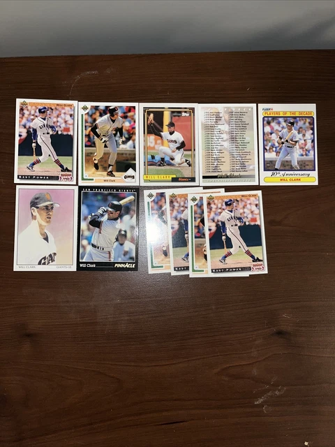 Will Clark Lot of 11 Giants 7 Different Cards Base, Insert