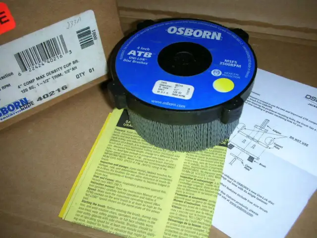 Osborn 40216 4" ATB UNI-LOK Nylox Disc Brush 120 Grit .040 SC x 1-1/2" TL 47029
