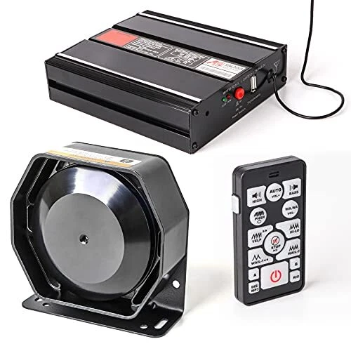 Siren 20 Tones 130 DB 200 Watt, Dual 20A Auxiliary Switch,