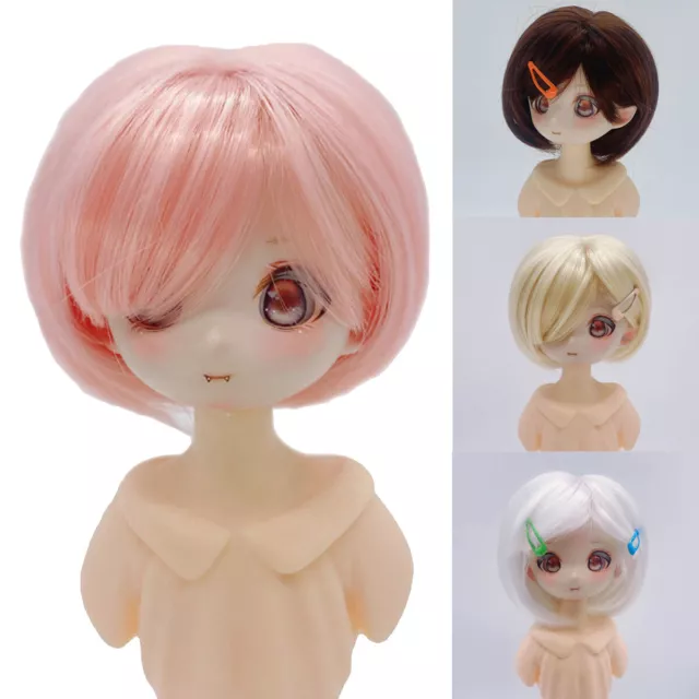 Dolls Accessories Solid Colors Short Wigs for 1/3 1/4 1/6 BJD SD Doll DIY Parts