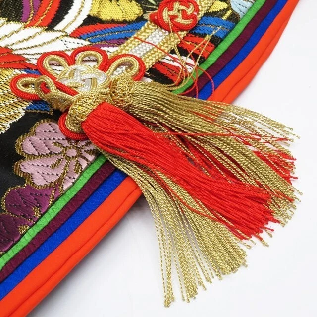 Japanese Kimono Uchikake Luxurious Wedding Embroidery Pure Silk Gold/Black K480 10