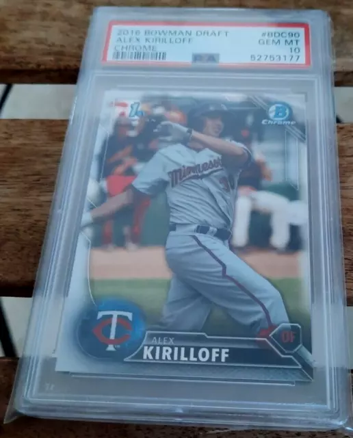 Alex Kirilloff 2016 Bowman Draft Chrome 1st Bowman #BDC90 PSA 10 Gem Mint Twins