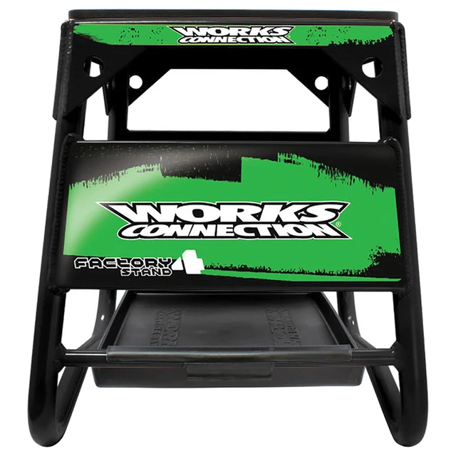 Works Connection Factory 4 Stand Black w/Green Decals Motorcycle Dirt Bike MX