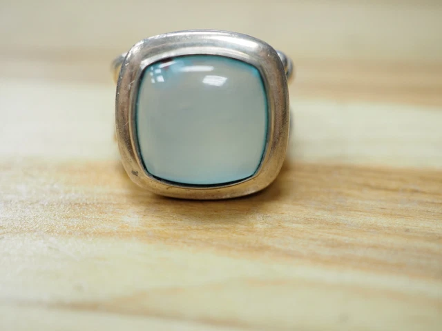 David Yurman Sterling Silver Chalcedony Albion Ring size 6