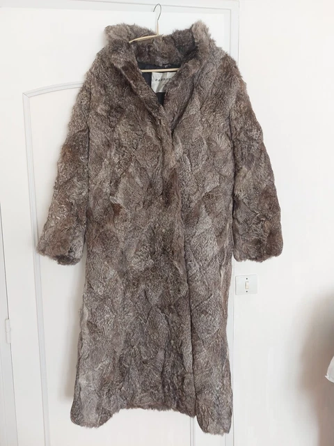 Manteau Femme Luxe En Lama Weinberg Paris - Made In France Taille L Beige - Occasion Très Bon état