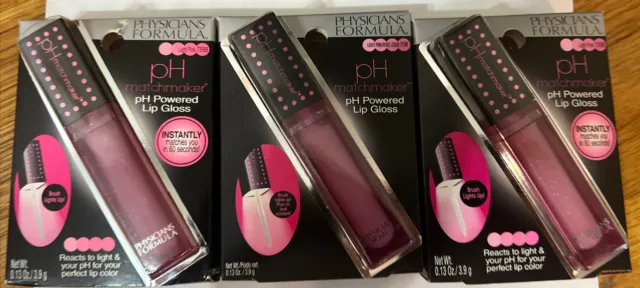 (3) Physicians Formula pH Matchmaker pH Powered Lip Gloss NIP 7598 - Light Pink