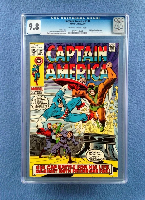 Captain America #127 Cgc 9.8 Nm/Mint Ow/White Pages Marvel Comics Stan Lee Story