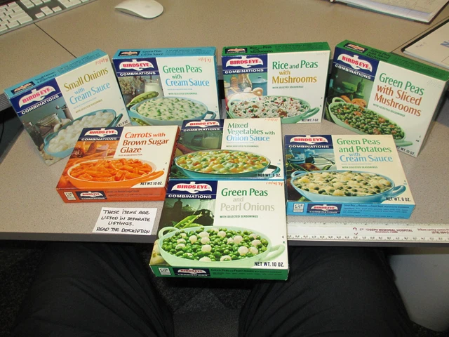 Birds Eye General Foods 1971 frozen TV dinner (ONE box) RICE PEAS MUSHROOMS