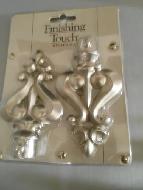 Finishing Touch Silver Tone Metal Key Finials Rods