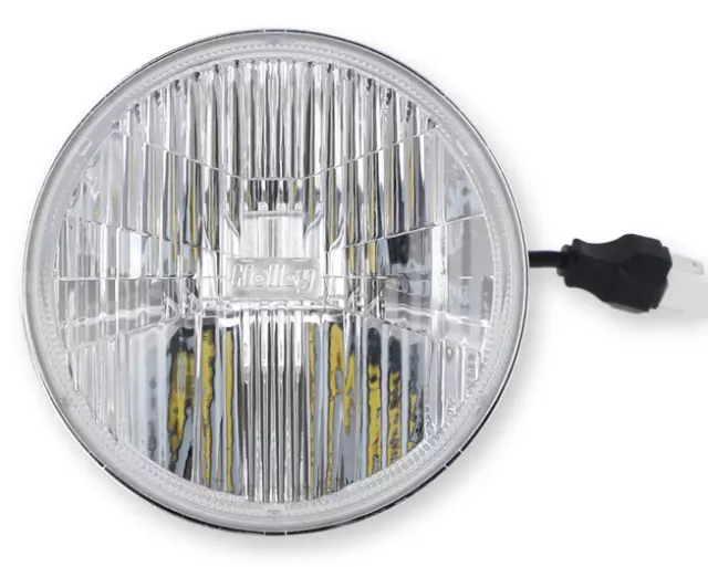 Holley Retrobright 3000K White High Beam LED 5.75" Round Head Light Pair