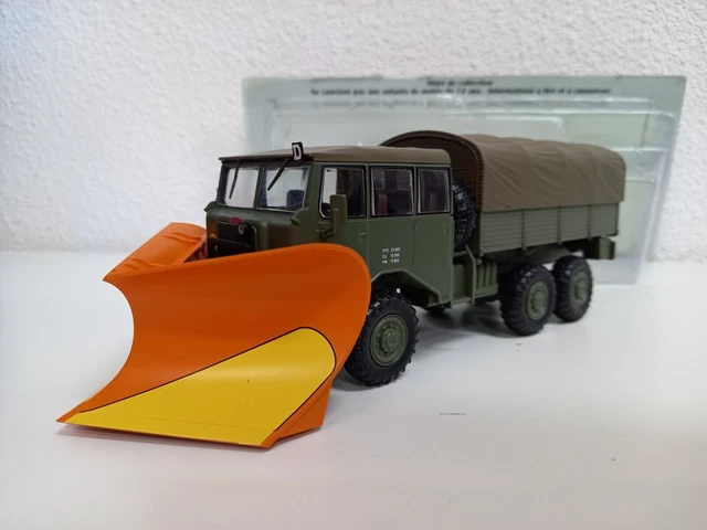 Maquette Hachette Véhicule Miniature - Camion 1:43 Berliet L64.6 M3 4x4 Chasse-neige Chasse Neige - Foto 13