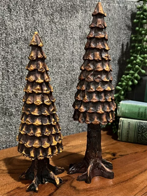 Department 56 Village Pinecone Trees Brown Holiday Winter Decor