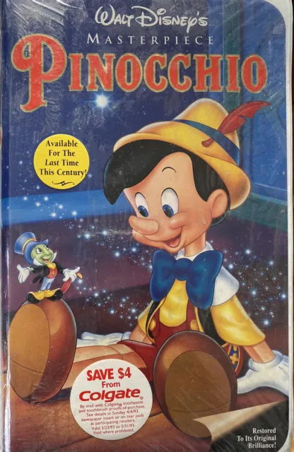 PINOCCHIO VHS Movie Masterpiece Collection Walt Disney  SEALED BRAND NEW