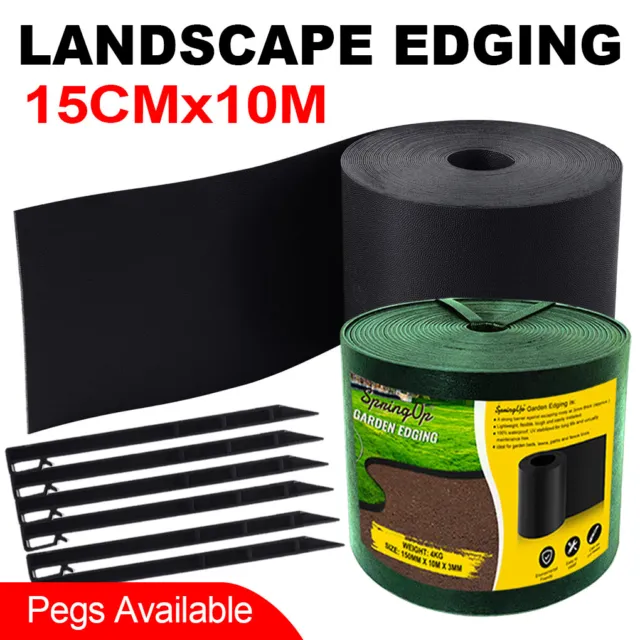 Garden Edging 150mm x 10m x 3mm Smooth & Strong Plastic Garden Border  Edge