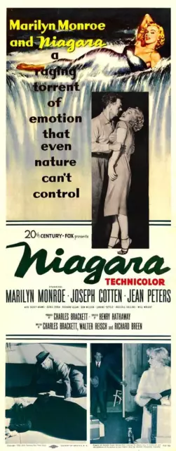 NIAGARA Movie POSTER 14x36 Insert Joseph Cotten Jean Peters Marilyn Monroe Max