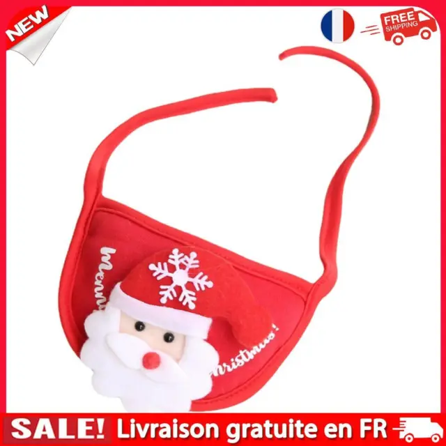 Xmas Dog Decorative Clothes Pet Hat Collar Bib Dress up (Red Saliva Towel)