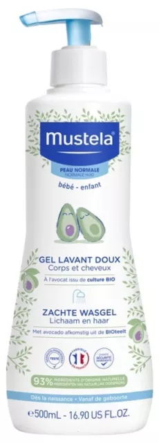 Mustela Gentle Cleansing Gel 500ml With Avocado Extract -Suitable from Birth 3