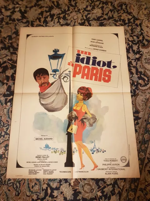 Affiche cinema UN IDIOT A PARIS Serge Korber DANY CARREL Jean Lefebvre 60x80cm