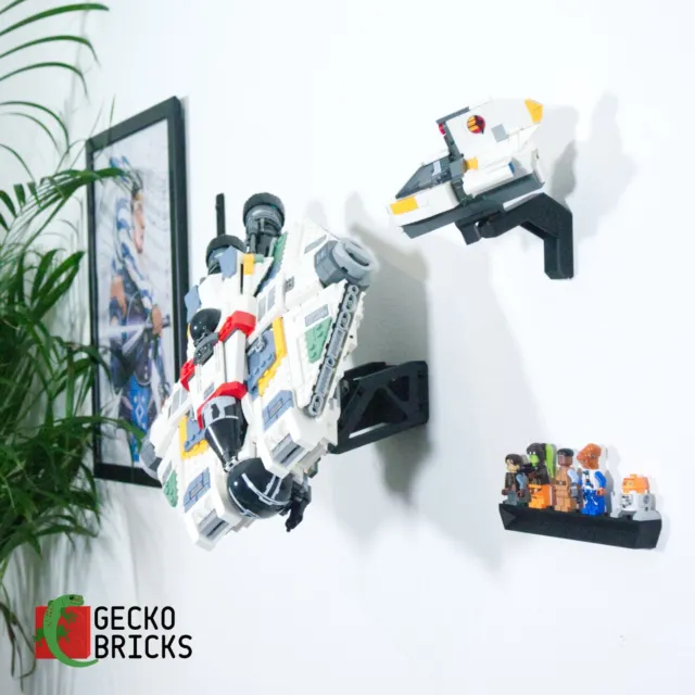 Supporto da parete mattoncini geco per LEGO Star Wars Ghost & Phantom II 75357