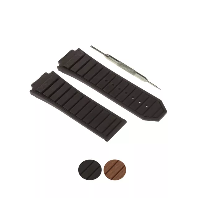 19x29mm Silicone Watch Strap Band Fits For Hublot F1 King Power W/ Tool