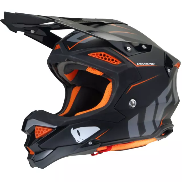 UFO Diamond Off-Road Motorcyle Motocross Quad ATV Dirtbike Helmet Black