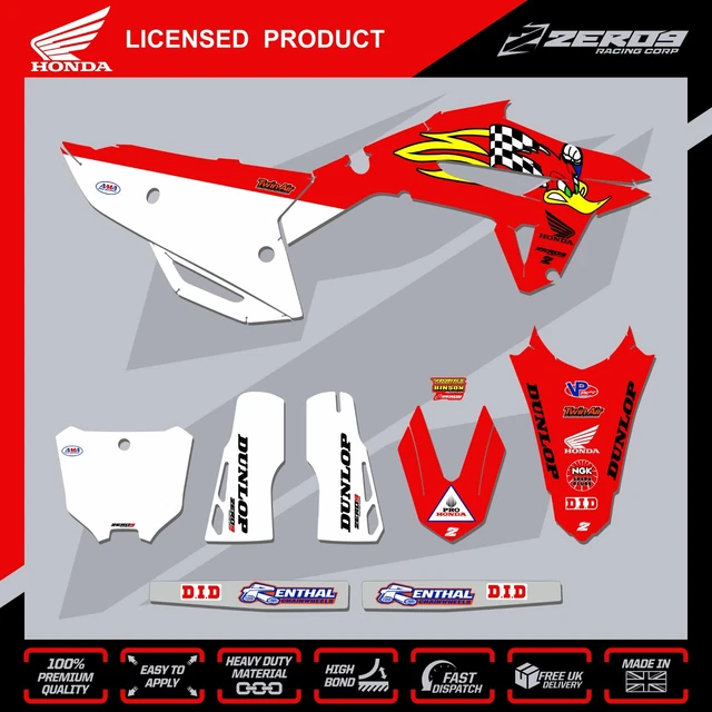 Custom MX Graphics Kit For Honda CR/CRF 125-450 – Block Black/Red Motocross Decals