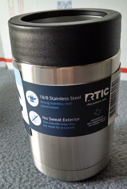 New RTIC Can Cooler 12oz Koozie Vacuum Insulated - Stainless Steel - FAST SHIP 2