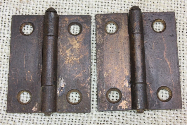 2 Old Cabinet Door Hinges Interior Shutter Rustic Copper 1 1/2 X 2 Removable Pin