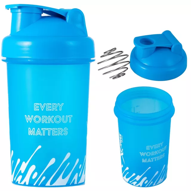 Nutrition Shaker 500 ml Eiweiß Protein Creatin Mixer Trinkflasche Bottle Blau
