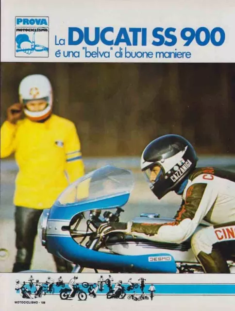 advertising Pubblicità TEST DUCATI SS 900 1977-MAXIMOTO MOTOITALIANE