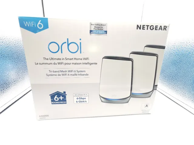 NETGEAR ORBI RBK853 TRI-BAND MESH Wi-Fi 6 SYSTEM (AX6000) [Set of 3]