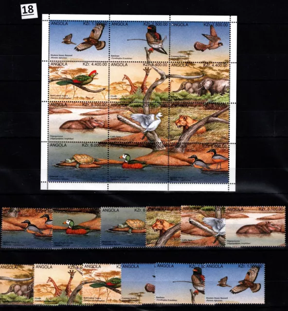 Gf Angola - Mnh - Nature - Birds - Animals - Elephants - Turtles - Reptiles