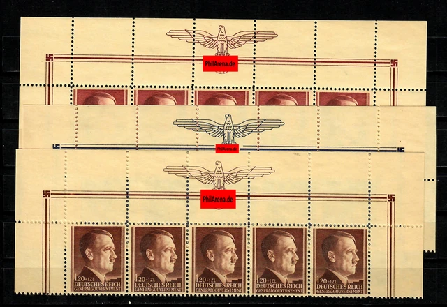 Generalgouvernement GG: MiNr. 89-91, Oberrand komplett, postfrisch