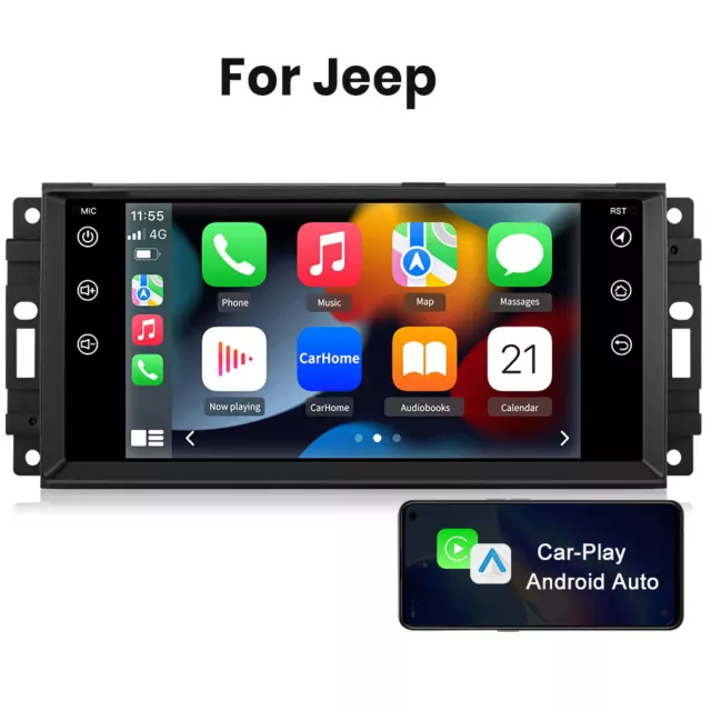 For Jeep Dodge RAM Chrysler Android 12 Car Radio GPS Navi Stereo Carplay WIFI BT